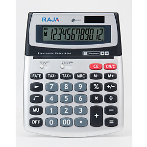 RAJA 560 Calculatrice de bureau 12 chiffres écran inclinable