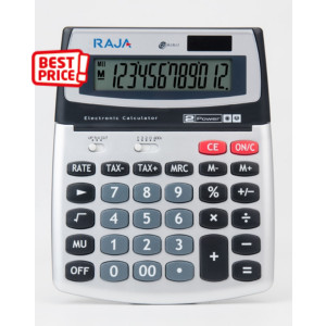 RAJA 560 Calculatrice de bureau 12 chiffres écran inclinable