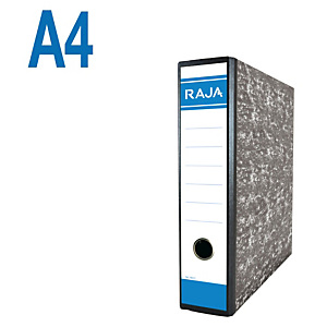 RAJA AZ Neoclas Archivador de palanca, A4, Lomo 70 mm, Capacidad 500 hojas, Cartón resistente recubierto de papel impreso, Negro jaspeado RAJA AZ Neoclas Archivador de palanca, A4, Lomo 70 mm, Capacidad 500 hojas, Cartón resistente recubierto de papel impreso, Negro jaspeado
