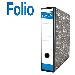 RAJA AZ Neoclas Archivador de palanca, Folio, Lomo 70 mm, Capacidad 500 hojas, Cartón resistente recubierto de papel impreso, Negro jaspeado RAJA AZ Neoclas Archivador de palanca, Folio, Lomo 70 mm, Capacidad 500 hojas, Cartón resistente recubierto de papel impreso, Negro jaspeado