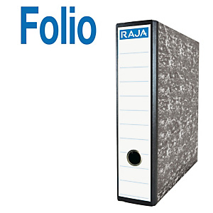 RAJA AZ Neoclas Archivador de palanca, Folio, Lomo 70 mm, Capacidad 500 hojas, Cartón resistente recubierto de papel impreso, Negro jaspeado RAJA AZ Neoclas Archivador de palanca, Folio, Lomo 70 mm, Capacidad 500 hojas, Cartón resistente recubierto de papel impreso, Negro jaspeado