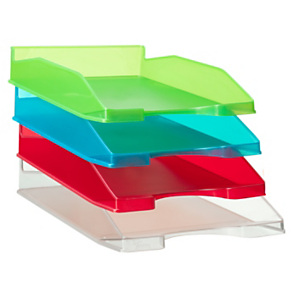 RAJA Bac à courrier A4 en polystyrène - transparent RAJA Bac à courrier A4 en polystyrène - transparent
