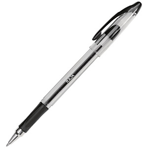 RAJA BallPoint Medium Bolígrafo de punta de bola, punta mediana, cuerpo de plástico translúcido con grip, tinta negra RAJA BallPoint Medium Bolígrafo de punta de bola, punta mediana, cuerpo de plástico translúcido con grip, tinta negra