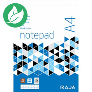 RAJA Bloc-notes A4 200 pages non perforées 70 g/m² - Petits carreaux 5 x 5 mm RAJA Bloc-notes A4 200 pages non perforées 70 g/m² - Petits carreaux 5 x 5 mm