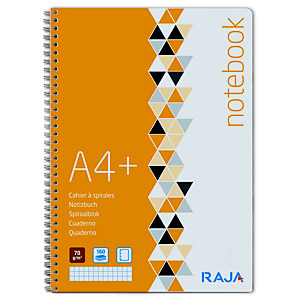 RAJA Blocco spiralato A4+, 160 fogli quadretti 5 mm, 70 g/m², Copertina in cartoncino RAJA Blocco spiralato A4+, 160 fogli quadretti 5 mm, 70 g/m², Copertina in cartoncino