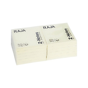 RAJA Blocs de notas Z-Notes autoadhesivas, 76 x 76 mm, 70 gramos, amarillo RAJA Blocs de notas Z-Notes autoadhesivas, 76 x 76 mm, 70 gramos, amarillo