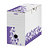 RAJA Boîte archives montage automatique en carton - Dos 15 cm - Blanc / Violet - Lot de 20 - 2