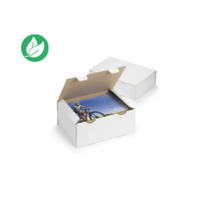 RAJA Boîte d'expédition blanche en carton simple cannelure - L.25 x l.15 x H.10 cm - Lot de 50