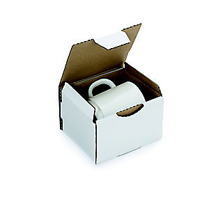 RAJA Boîte d'expédition blanche en carton simple cannelure - L.int. 12 x l.10 x H.8 cm - Lot de 50