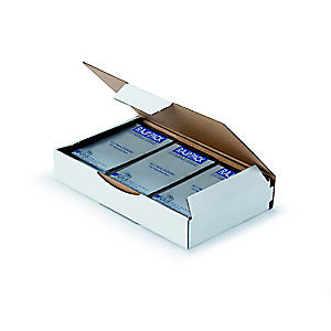 RAJA Boîte d'expédition blanche en carton simple cannelure - L.int. 18 x l.10 x H.5 cm - Lot de 50