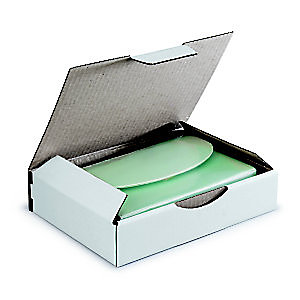 RAJA Boîte d'expédition blanche en carton simple cannelure - L.int. 24 x l.17 x H.5 cm - Lot de 50