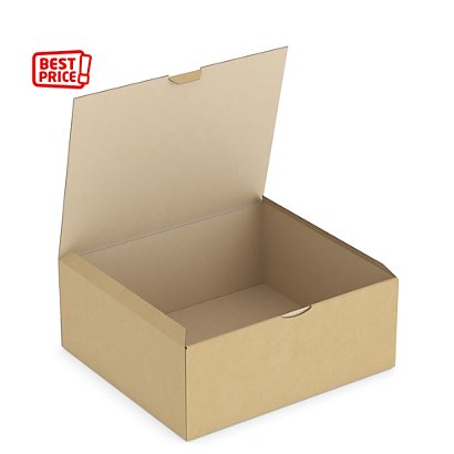 RAJA Boîte d'expédition brune en carton simple cannelure - L.33 x l.25 x H.8 cm - Lot de 50