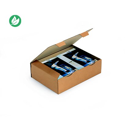 RAJA Boîte d'expédition brune en carton simple cannelure - L.43 x l.30 x H.12 cm - Lot de 50