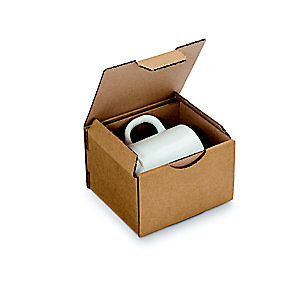 RAJA Boîte d'expédition brune en carton simple cannelure - L.int. 12 x l.10 x H.8 cm - Lot de 50