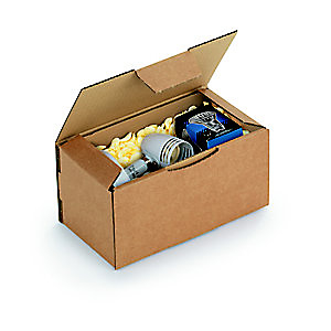 RAJA Boîte d'expédition brune en carton simple cannelure - L.int. 20 x l.10 x H.10 cm RAJA Boîte d'expédition brune en carton simple cannelure - L.int. 20 x l.10 x H.10 cm