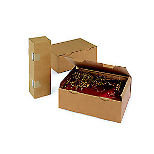 RAJA Boîte d'expédition brune en carton simple cannelure - L.int. 35 x l.22 x H.13 cm - Lot de 50