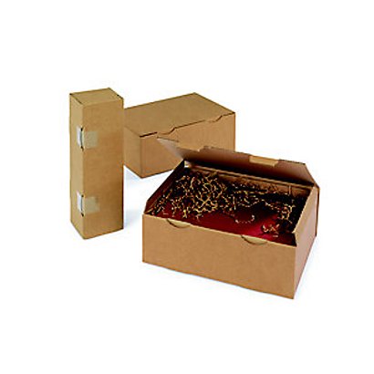 RAJA Boîte d'expédition brune en carton simple cannelure - L.int. 35 x l.22 x H.13 cm - Lot de 50