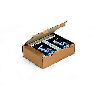 RAJA Boîte d'expédition brune en carton simple cannelure - L.int. 43 x l.30 x H.12 cm - Lot de 50