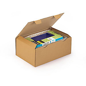 RAJA Boîte d'expédition en carton simple cannelure brun -  43 x 30 x 18 cm - Lot de 50