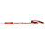 RAJA Bolígrafo de gel, punta mediana de 0,7 mm, cuerpo de plástico translúcido con grip, tinta roja - 2
