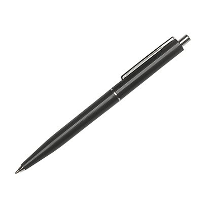 RAJA Bolígrafo retráctil de punta de bola, punta fina de 0,7 mm, cuerpo negro, tinta negra