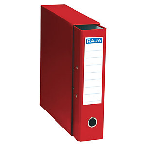 RAJA Box de 1 archivador de palanca, A4, Lomo 75 mm, Capacidad 500 hojas, Cartón resistente recubierto de papel impreso, Rojo
