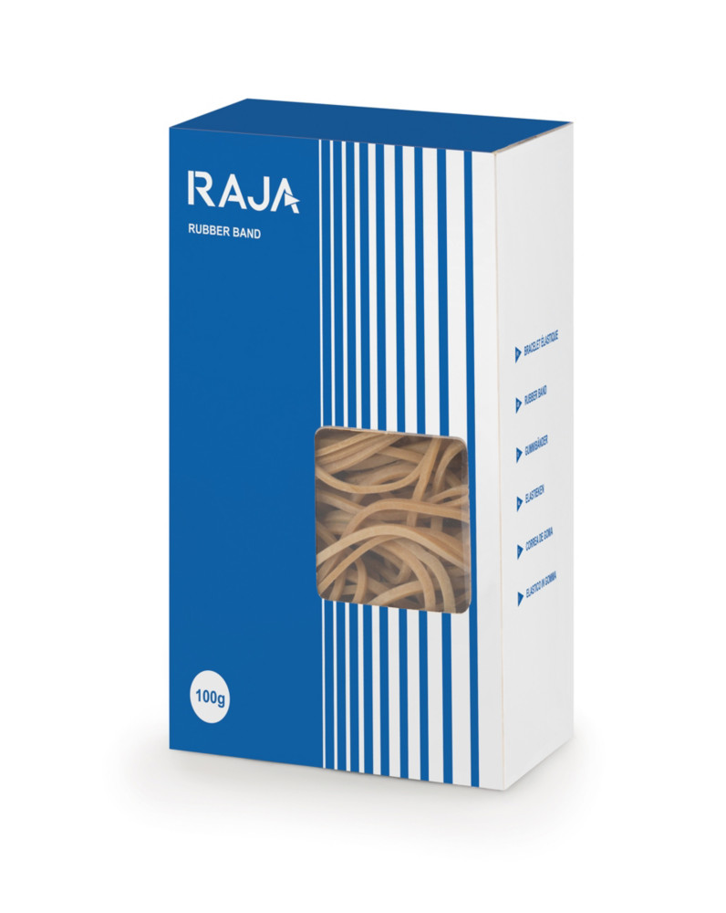 RAJA Bracelet élastique 60 x 2 mm en caoutchouc naturel - Boîte 100g