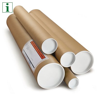 RAJA brown cardboard postal tubes, 50,8x330mm, pack of 50 - 1