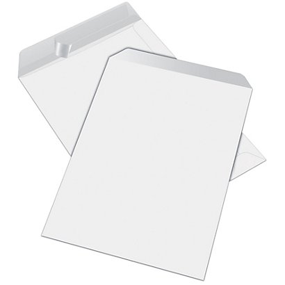 RAJA Busta a sacco, Strip adesivo, 16 x 23 cm, Bianco (confezione 25 pezzi)
