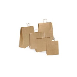 RAJA Busta Shopper, 22 x 29 x 10 cm, Carta Kraft, Avana (confezione 100 pezzi) RAJA Busta Shopper, 22 x 29 x 10 cm, Carta Kraft, Avana (confezione 100 pezzi)