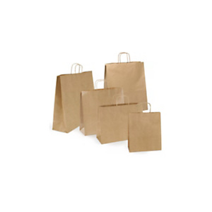 RAJA Busta Shopper, 22 x 29 x 10 cm, Carta Kraft, Avana (confezione 100 pezzi)