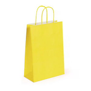 RAJA Busta Shopper, 22 x 29 x 10 cm, Carta Kraft, Giallo (confezione 50 pezzi)