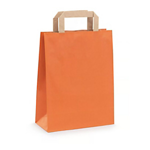 RAJA Busta Shopper, 22 x 29 x 10 cm, Carta Kraft vergata, Arancione (confezione 100 pezzi) RAJA Busta Shopper, 22 x 29 x 10 cm, Carta Kraft vergata, Arancione (confezione 100 pezzi)