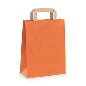 RAJA Busta Shopper, 27 x 37 x 12 cm, Carta Kraft vergata, Arancione (confezione 100 pezzi)