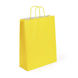 RAJA Busta Shopper, 36 x 41 x 12 cm, Carta Kraft, Giallo (confezione 50 pezzi)
