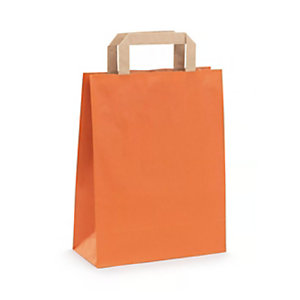 RAJA Busta Shopper, 45 x 49 x 15 cm, Carta Kraft vergata, Arancione (confezione 100 pezzi)