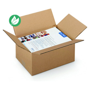 RAJA Caisse américaine carton simple cannelure - L.31 x l.22 x H.15 cm - Kraft brun - Lot de 25 RAJA Caisse américaine carton simple cannelure - L.31 x l.22 x H.15 cm - Kraft brun - Lot de 25