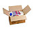RAJA Caisse américaine carton simple cannelure - L.int. 23 x l.19 x h.16 cm - Kraft brun - Lot de 25 - 1