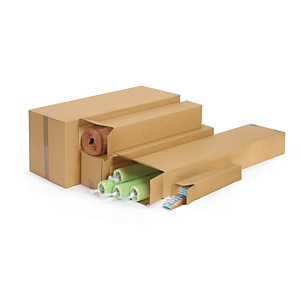 RAJA Caisse longue en carton brun - L.50 x l.10 x H.10 cm