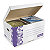 RAJA Caisse multi-usage format maxi montage automatique en carton - Blanc / Violet - Lot de 10 - 1
