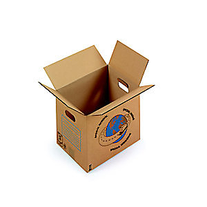 RAJA Caisse de déménagement en carton brun simple cannelure avec poignées - L. 55 x l. 35 x H. 30 cm - Lot de 20