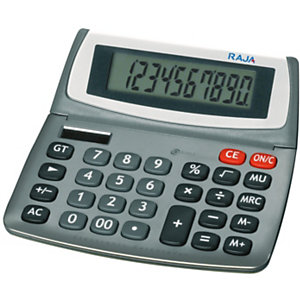 RAJA Calcolatrice da tavolo 550, 10 cifre, Grigio metallizzato