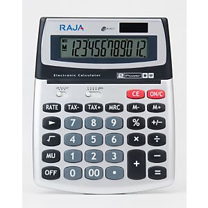 RAJA Calcolatrice da tavolo 560, 12 cifre, Argento RAJA Calcolatrice da tavolo 560, 12 cifre, Argento