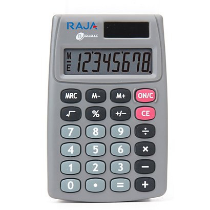 RAJA Calcolatrice tascabile 510, 8 cifre, Grigio