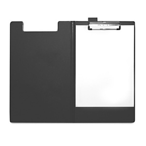 RAJA Carpeta con pinza portapapeles, A4, cartón rígido forrado en PVC, negro RAJA Carpeta con pinza portapapeles, A4, cartón rígido forrado en PVC, negro