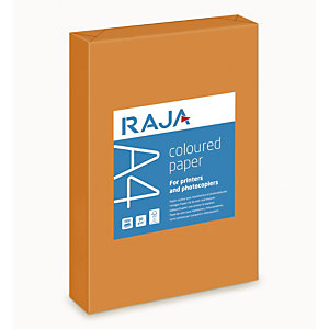 RAJA Carta colorata A4 per Fax, Fotocopiatrici, Stampanti Laser e Inkjet, 80 g/m², Arancio intenso (risma 500 fogli)