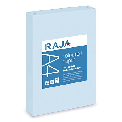 RAJA Carta colorata A4 per Fax, Fotocopiatrici, Stampanti Laser e Inkjet, 80 g/m², Azzurro pastello (risma 500 fogli) - 1