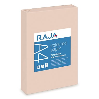 RAJA Carta colorata A4 per Fax, Fotocopiatrici, Stampanti Laser e Inkjet, 80 g/m², Salmone pastello (risma 500 fogli) - 1