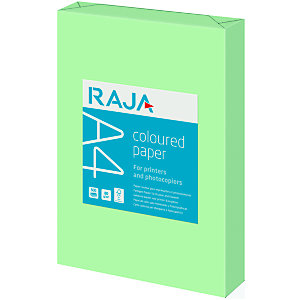 RAJA Carta colorata A4 per Fax, Fotocopiatrici, Stampanti Laser e Inkjet, 80 g/m², Verde chiaro pastello (risma 500 fogli)