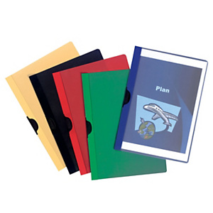 RAJA Cartellina con clip fermafogli, Capacità 30 fogli, PVC, Colori assortiti (confezione 25 pezzi) RAJA Cartellina con clip fermafogli, Capacità 30 fogli, PVC, Colori assortiti (confezione 25 pezzi)